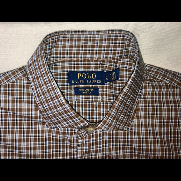 NWOT Men's Ralph Lauren 100% Stretch Plaid Button Down Shirt Large - Picture 2 of 8